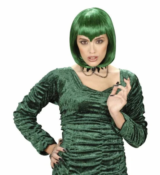 Peluca Vampiresa Verde Corta COMPLEMENTOS Widmann